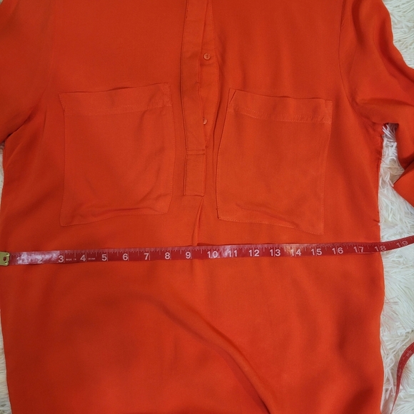 H & M Women Orange Red Shirt Dress Size 2 Relax Summer Spring Casual Cute Fall - Picture 5 of 8
